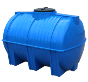 Горизонтальные бочки — Пластиковая емкость 2000 литров (2-x слойная) GOR2000blue — фото