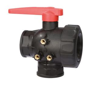 Комплектующие — Кран шаровой проходной трехходовой — фото